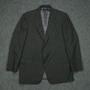 VINTAGE Polo Ralph Lauren Blazer Men 44L Gray Tropical Wool Pinstripe USA